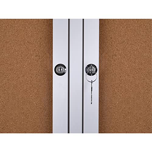 WorkPro® Enclosed Double-Door Cork Bulletin Board, 36" x 48", Aluminum Frame with Silver Finish