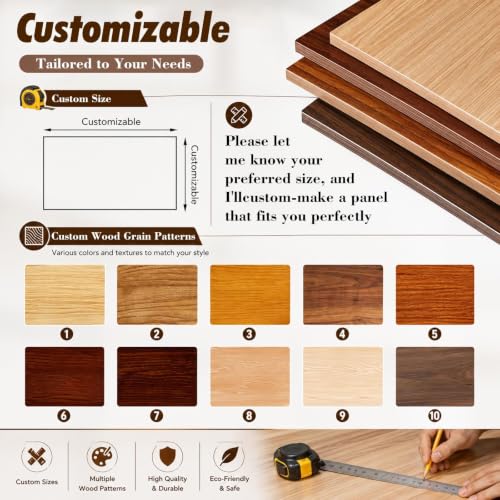 CHZFFD Rectangle Table Top Desktop, Melamine Shelving Boards Single Board