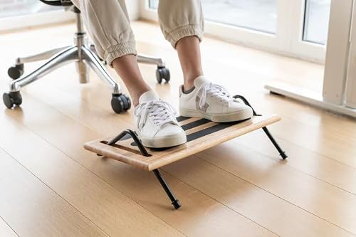 Humanscale FR100 Ergonomic Foot Rocker Footrest Machine, Wood and Metal, Adjustable Tilt