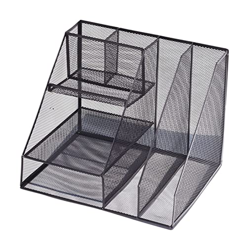 Desk File Organizer,Desktop Organizer File Sorter File Magazine Folder Holder Desktop Grid Metal File Rack Office Desk Multifunctional File Holder Document Organizer 31.1×25.8×25.5Cm File Organizer