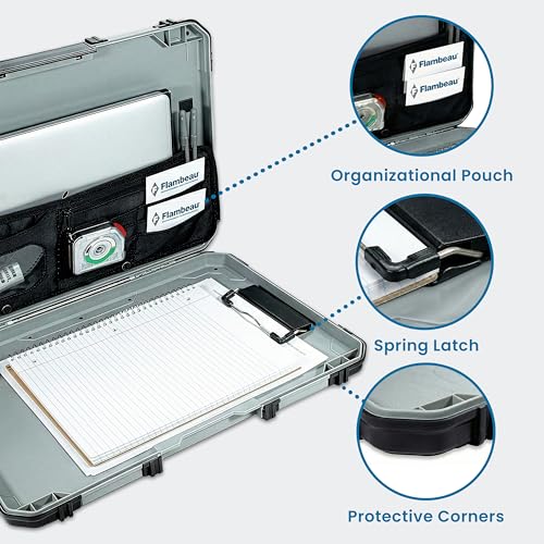 Flambeau Heavy-Duty Contractor Clipboard Document Holder, Portable Storage Organizer for Papers, Receipts & Forms | Office, School & Jobsite Use, Grey