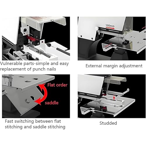 McbeAn Electric Saddle Stapler, Stapler Binder Machine with Pedal, 1-9 Levels of Intensity Adjust, Fast and Efficient Binding, Binding Thickness 2-30 Sheets of Paper, for Graphic Stores, Schools