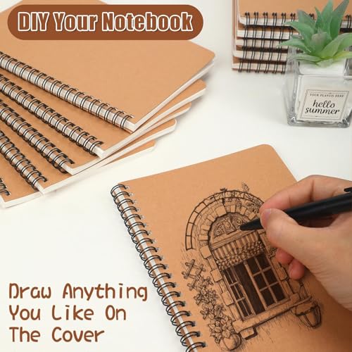 miikoul 150 Packs A5 Spiral Notebooks, 8.0"×5.6", 60 Sheets/120 Pages, Hardcover Lined Journal Notepad Travel Notebooks for Office and Back to School Supplies