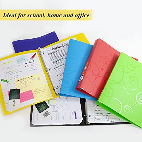 BAZIC Products 1 in Swirl Poly 3-Ring Binder, 1 Pocket, 48-Case