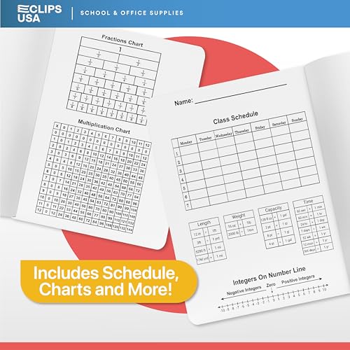 E-CLIPS USA Composition Notebooks, Unruled Composition Notebook, Hard Cover Marble Composition Notebook, 100 sheets, 9.75″ x 7.25″ (24)