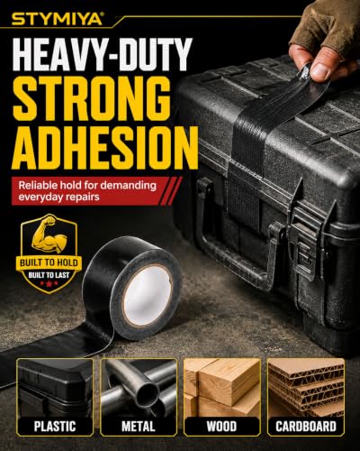 Stymiya 600Yds 20 Pack Black Duct Tape Heavy Duty: 210um Wide Waterproof Outdoor Furniture Repair Tape Bulk - Strong Adhesive Weather UV Resistant No-Residue Masking Tapes Patterns Variety Pack