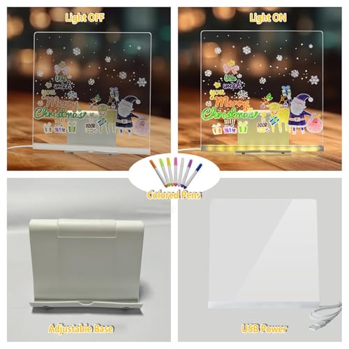 HYQFSAD Large Size Illuminated Writing Board，Multipurpose LED Light Board with Adjustable Stand，Gift-Ready Glowing Sketch Pad for Home Office Crafts(15X15CM)