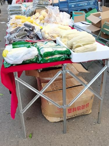 Product Display Stand for Vendors, Commercial Kiosk Booth/Concession Stand for Weekend Market Festival Party Exhibition, Multifunctional Rectangular Long Table(L-2m/6.5ft w-0.95m/3ft)