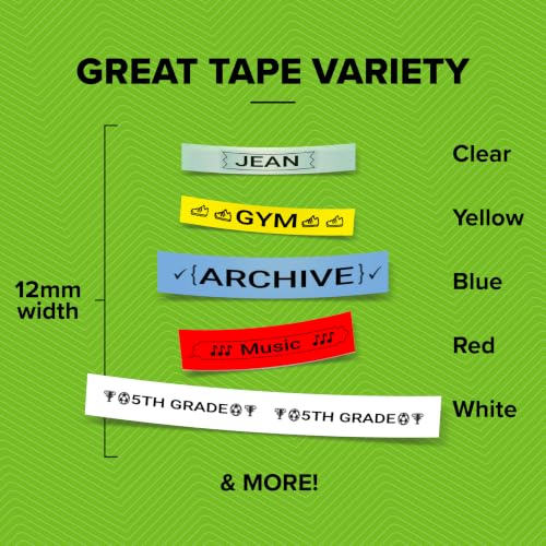 DYMO Label Maker Machine with 3 Tapes - 100H LetraTag Handheld, Includes 3 LT Label Tapes, Perfect for Home & Office Organization