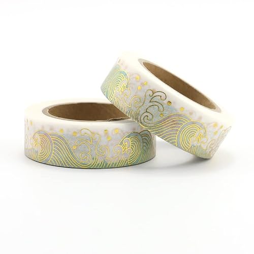 VIAENKFG Masking Washi Tape Decorative Gold Adhesive Decora DIY Scrapbooking Sticker Label