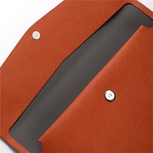 PU leather document pouch, PU Leather A4 Document Holder File Folder Envelope Case Cash Wallet Multicolor 33x24cm(Brown)