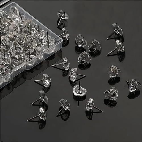 300pcs Transparent Cork Board Pins Plastic Thumbtacks Map Push Pins for Photo Wall