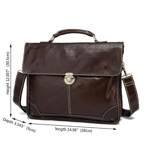 YRJFUT Vintage Men's Briefcase Large Capacity Business Computer Bag