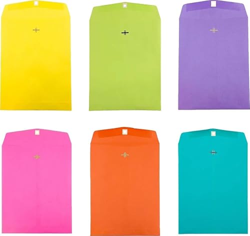 JAM PAPER 10 x 13 Open End Catalog Colored Envelopes with Clasp Closure - Spring Assortment - 150/Pack