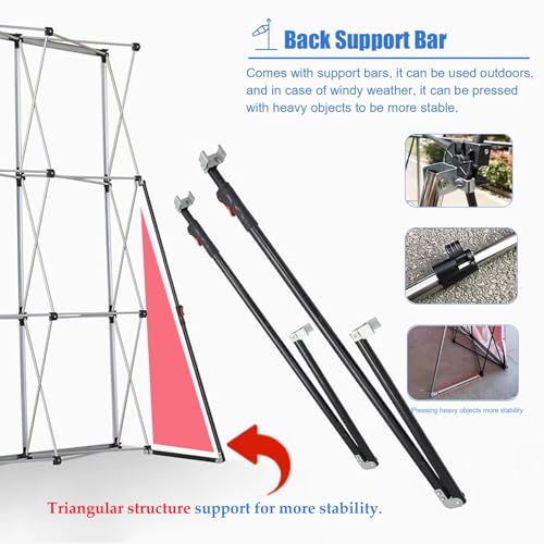 Jievmrs 7.5 X 10 Ft Collapsible Black Out Fabric Pop Up Booth Stand, Straight Tension Poster Backdrop Exhibition Holder, Iron Market/Shop Display Stand(2.3x1.55m (7.5x5ft))