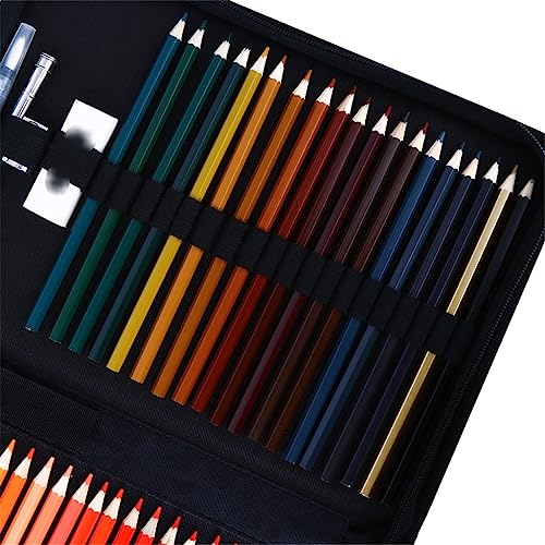 77 Pieces Water Soluble Coloured Pencils Adult Hand Drawing 72 Colour Set
