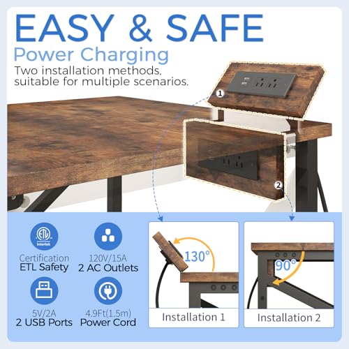 METYERRY 24"x23.6" Large Printer Stand with Power Outlet