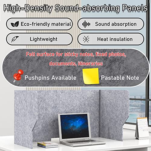 ESOYAWE Freestanding Desktop Partition 2 Piece Set, Lightweight Polyester Fiber Acoustic Desk Divider, Desk Privacy Panel for Telecommuting Classroom Testing Web Conferencing (Size : 32inch (80cm))