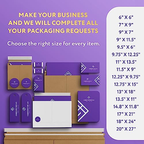 APQ Supply Natural Brown Rigid Mailers, 13 x 18 Inch. Pack of 100 Cardboard Envelopes for Photos, Documents. Sturdy Stay Flat Mailers with Self-Seal Closure. Hard Rigid Shipping Envelopes