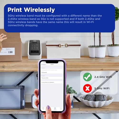 Brother QL-810Wc Professional Printer with USB and WiFi connectivity, Ultra-Fast up to 110 Labels per Minute with Standard Address in Monochrome, Black & Red Printing Available