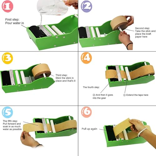 CHANGLKJ Kraft Paper Tape Cutter, Manual Kraft Tape Dispenser for Tape Width 25mm to 75mm, Sharp Durable Blade and Precise Smoothly Cutting, Long Using Life, for Packaging, Retail Stores, Supermarket