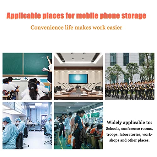 Aluminum Alloy Clear Cell Phones Storage Cabinet Pocket Chart Storage Locker Box with Handle and Security Lock Can Be Carried by Hand for Classroom Office (Color : Silver, Size : 24) (Silver 24)