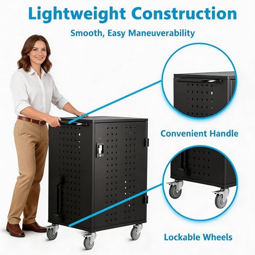 32 Devices Laptop Charging Cart Up to 15.6" Pad,Tablet Storage Carts