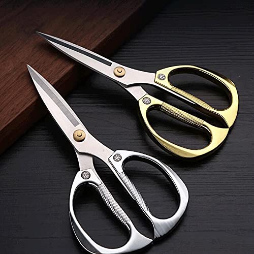 DSWMY Craft Scissors, Craft Scissors Stainless Steel Sharp Strong Sewing Household Gold Silver Shear