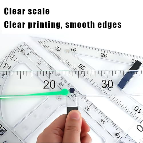 Magnetic Geometry Tool, School Supplies Protractor Compass Set, Teacher Multi Purpose Math Teaching Aids, Protractor Set, Magnetic Function May Vary with Blackboard Surface