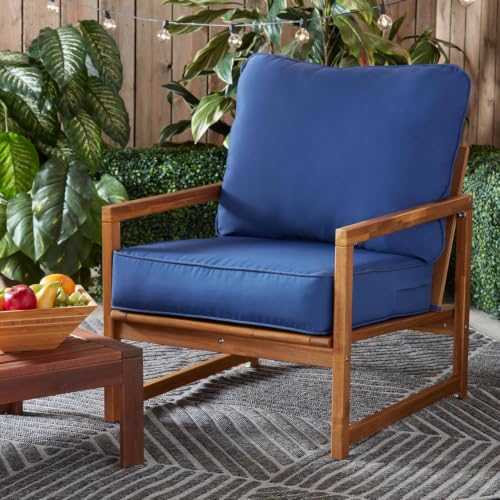 Ojtuyht 4 3/4" High Back Seat Cushion with Ties, Dining Chairs Seat Cushion Sunscreen Water Proof Removable, Replacement Cushions for Patio Garden(ligjt Grey,25 1/2" x25 1/2")