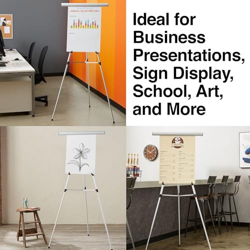 Staples Heavy-Duty Aluminum Flipchart Easel, Adjustable