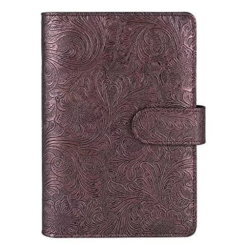 QERTYHKK A6 PU Leather Budget Binder Refillable Notebook for Filler Paper, Loose Leaf Personal Planner Cover with Magnetic Buckle