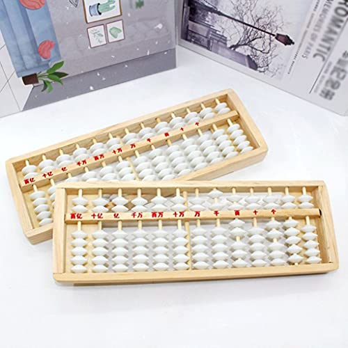 QERTYHJK Solid Wood Structure Office Abacus Calculation Tool Math Learning Tools for Beginners