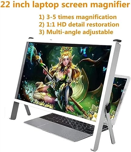 MOWFXUA Laptop Screen Magnifier Desktop Screen Magnifying Glass, 22" Convenient Folding Projection Display, Compatible with Laptops