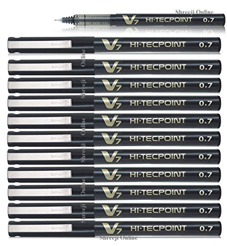 Pilot BX-V7-B Hi-Tecpoint Rollerball Pen, 0.7 mm Tip - Black, Box of 12