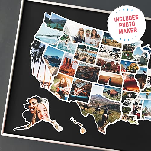 1DEA.me USA Photo Map – 50 States Travel Map – Easy to Use, Built to Last