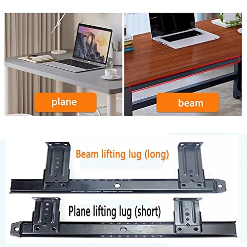 FKHFTI Large Keyboard Tray Under Desk, Slide-Out Keyboard Stand,22inch Pull Out Platform Computer Drawer,Ergonomic Sliding Tray - Adjustable (Black No Beam)