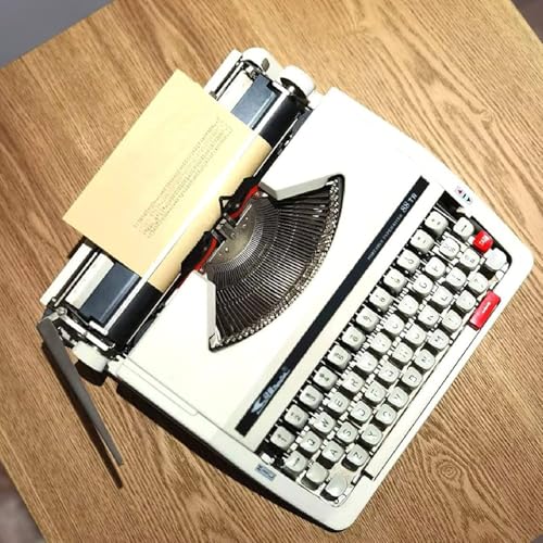 LSHFYV Retro Typewriter, Vintage Portable Manual Typewriter, Retro Mechanical English Typewriters, Old Fashioned English Manual Typewriter, Typewriter,White