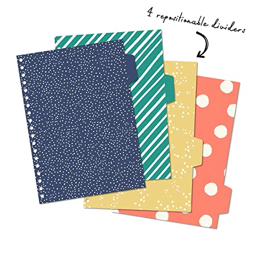 Pukka Pad, Carpe Diem 5-Subject Double Spiral Bound Notebook 3-Pack with Repositionable Dividers - 200 Pages of 80GSM Paper with Perforated Edges – Floral Love, B5 10 X 7in