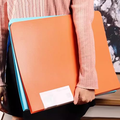 Display Book Folder, Presentation Display File Folder with 40 Pockets, 2Pcs A3 Project Folder Document Organiser/Pink(Yellow)