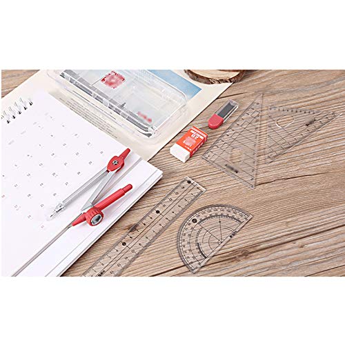 Muteiki Math Geometry Kit Combination Plotter Set,7 Pieces in Sets for Students Drawing Tools & Drafting Kits Geometry Class Set for Students