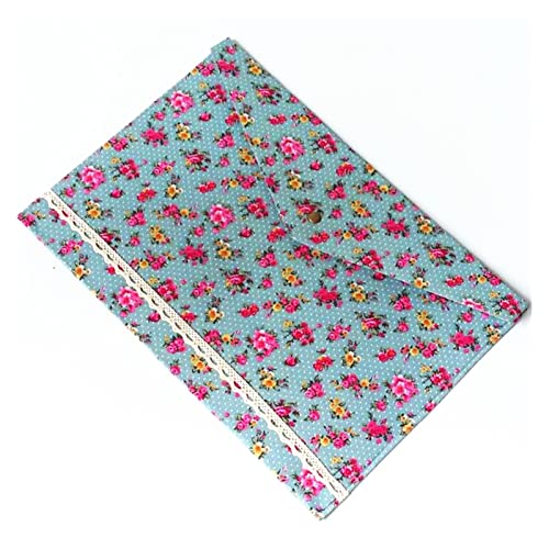 AEYSD-456 Filing Envelopes Flowers Lace A4 Documents File Bag Folder Stationery Filing Production Organizer Bag School Office Plastic Folders (Color : Light Blue)