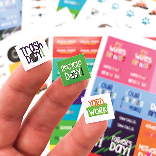 Bulk Dad Planner Stickers, Case of 50 Sticker Sets, 644 Stickers/Set, Calendar Stickers for Birthday & Anniversary Reminders, Holidays, Date Nights, Family Events, to-Dos