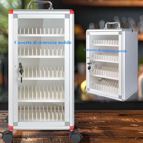 RNQZ Cell Phone Storage Locker, Aluminum Alloy Pocket Chart Storage Cabinet for Cell Phones,with Door Locks and Keys, Wall-Mounted Cabinet Pocket Office Classroom Gym Box,48bit