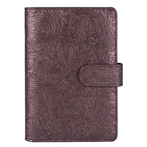 GFHSKRPL A6/A5 Vintage Embossed PU Leather DIY Binder Notebook Cover Diary Agenda Planner Paper Cover School Stationery(D,A5)