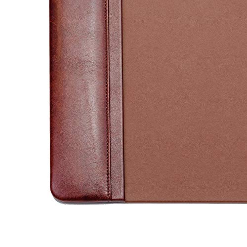 Dacasso Mocha Leather 34" X 20" Top-Rail Desk Pad