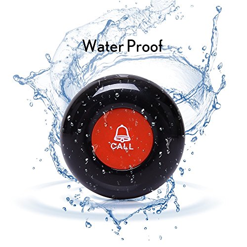 CallToU Wireless Caregiver Pager Smart Call Button Vibration System 500+ ft Nurse Call Bell Alert System for Elderly Monitoring Clinic/Medical Institution/Nursing Home 1 Wrist Receiver 5 SOS Buttons