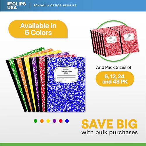 Composition Notebook Wide Ruled Composition Notebooks Bulk Red Marble Hard Cover Wide Ruled Notebook Paper Note Books For Schools Marble Composition Books 100 Sheets 200 Pages 9.75” x 7.25” (48 Pack, Red)