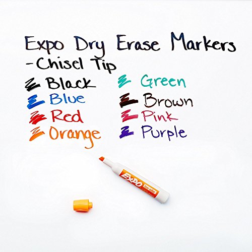 Marker Expo 2 Dry Erase 8 Color Blk Rd Blu Grn Yllw Brwn Prpl -- Case of 3
