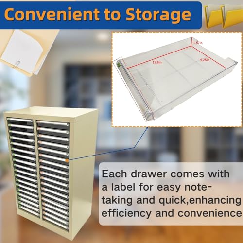 Yokoma Office Document Cabinet 36 Small Transparent Drawers Vertical Home File Storage Cabinet Paper Organizer for Document Filing